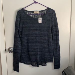 Brand New Hollister Navy sweater with lace back